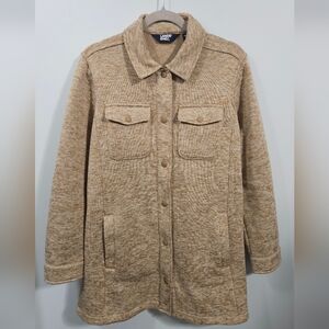 Womens Lands' End Long Tan/Cream JACKET